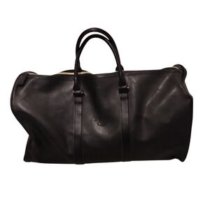 Elegant Black Leather Duffel Bag